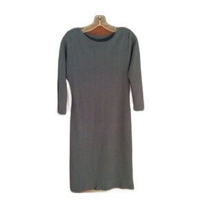 PERUVIAN CONNECTION SIZE XS BALLET NECK HEATHER PURPLE PIMA COTTON DRESS